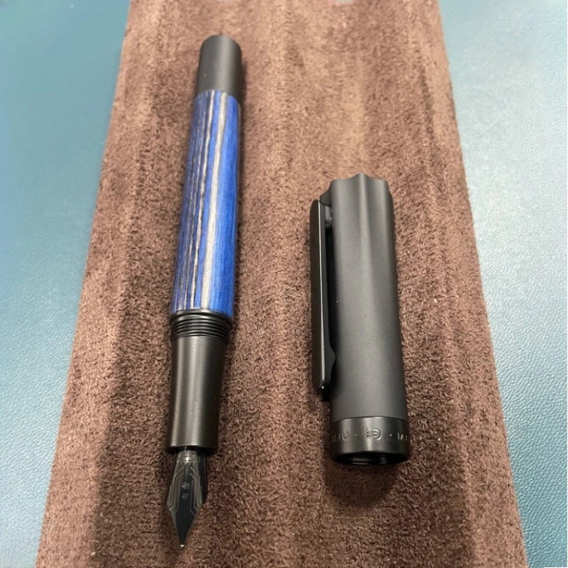 2026 BANJU Blue Red Wood Fountain Pens EF/F/M 0.38/0.5/0.7mm Nib Office Supplies Authentic Quality Pocket Design Pen Gift Box