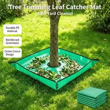 Shrub Trimming Leaf Catcher, Easy Install Leaf Collector for Eaves & Asphalt Landscape Zones, Yard Garden Debris Collecti