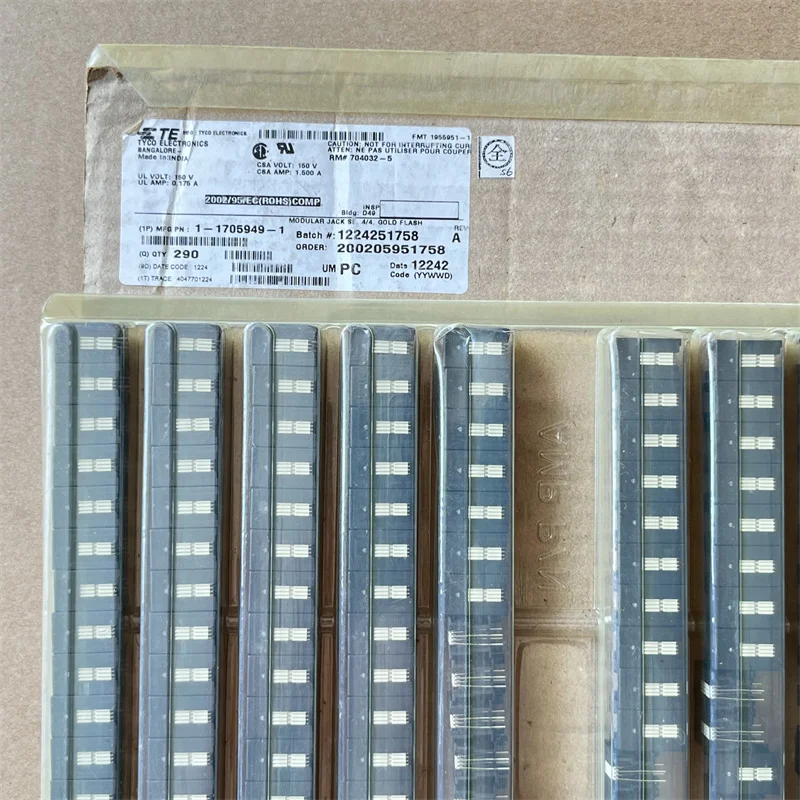 5PCS 1-1705949-1 connector RJ jack 4p4c 90° right angle Cat3 unshielded