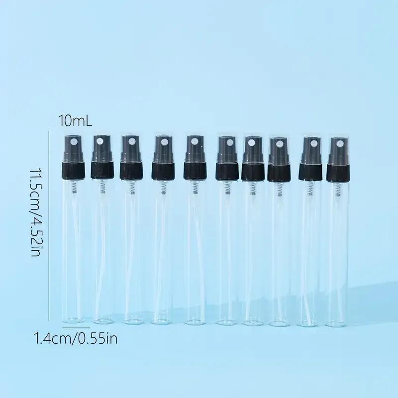 Bouteille de parfum en verre transparent de 10ml, 48 pièces, haute qualité, Mini bouteille de parfum pour femmes et hommes, essentiels de voyage, vente en gros