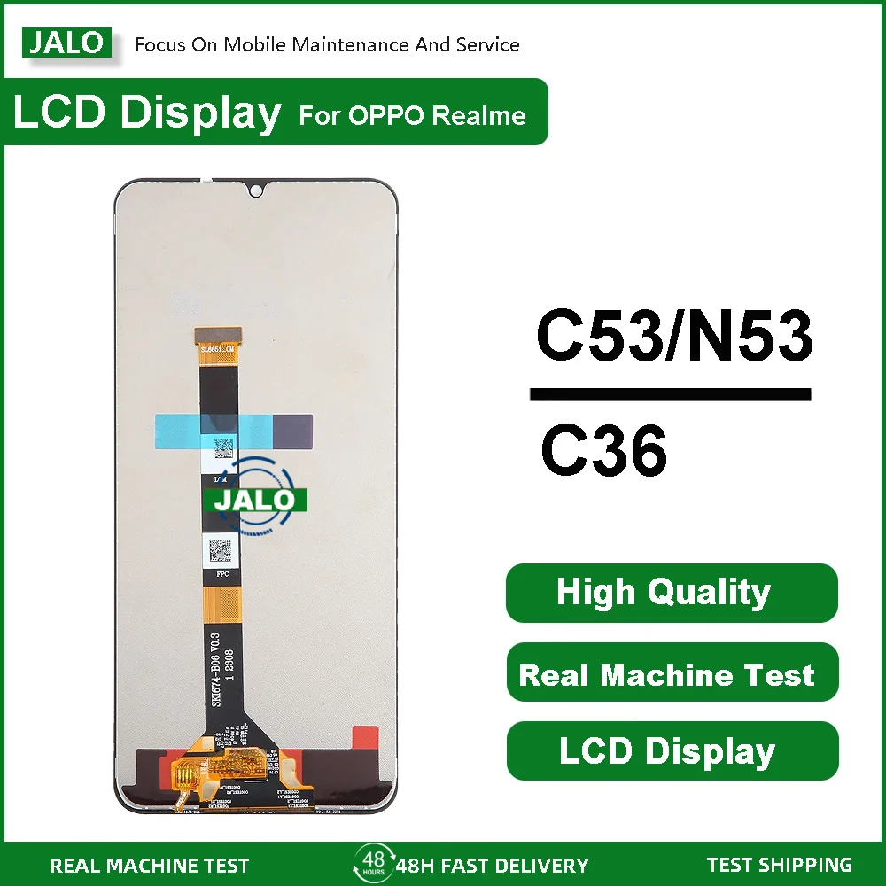 JALO شاشة LCD الجمعية ل Realme C53 C36 C35 C5 Narzo5A N53 شاشة الكريستال السائل شاشة تعمل باللمس لوحة ال سي دي استبدال