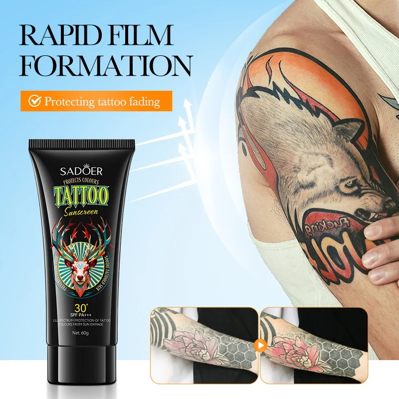 Tattoo Sunscreen Outdoor Isolation Sun Cream Protection Ultraviolet Rays Body Repair Tattoo Fading Discoloration Sunblock Care