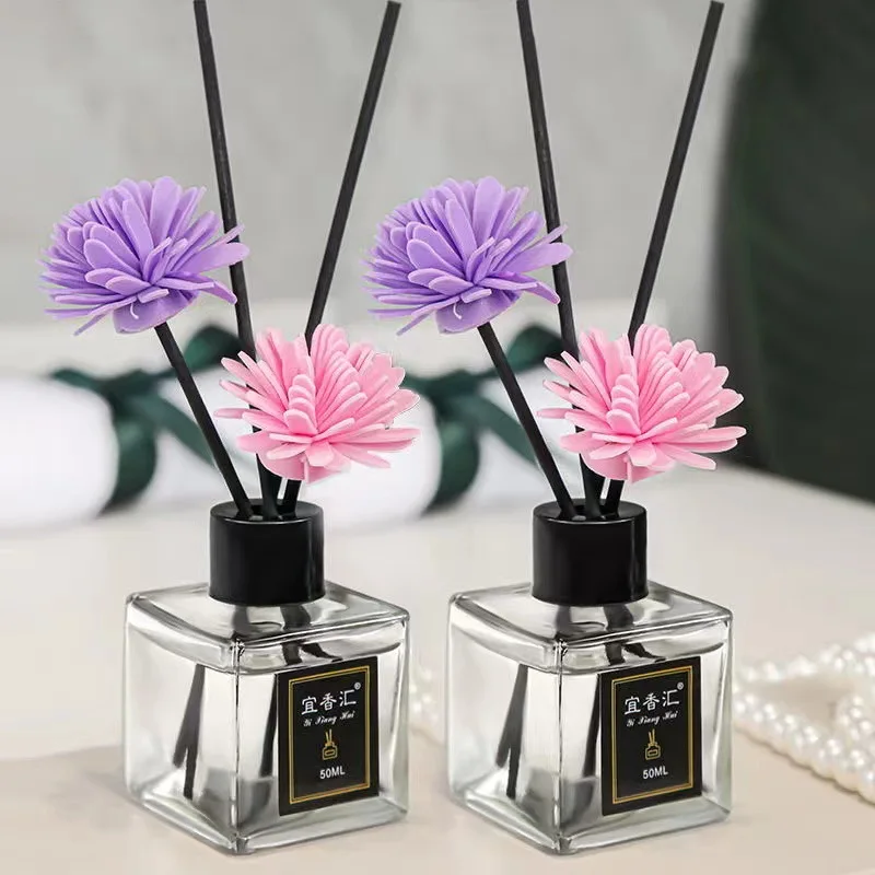 Difusor de Aceites Esenciales de 50 ml sin Llama, Fragancia para el Hogar, Lavanda, Jazmín, Aromaterapia, Ambientador para Coche y Hogar, Desodorante para Habitaciones