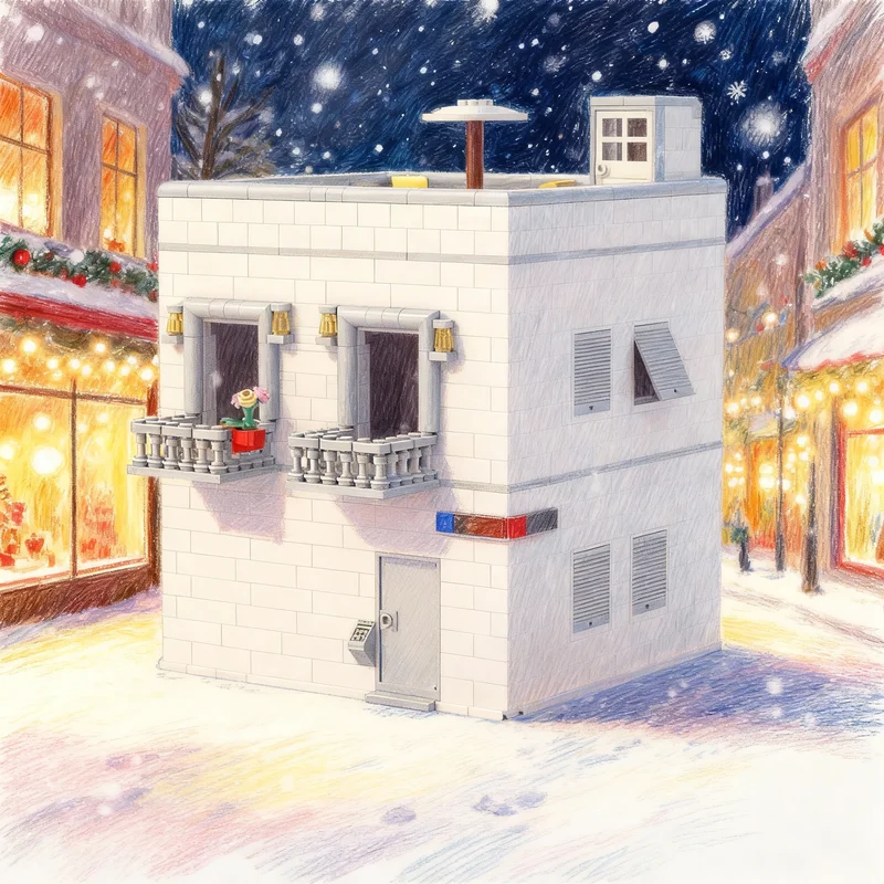 

978 деталей MOC: Модульный городской пейзаж, миниатюрная модель квартиры, конструктор, рождественский подарок, развивающая игрушка для детей