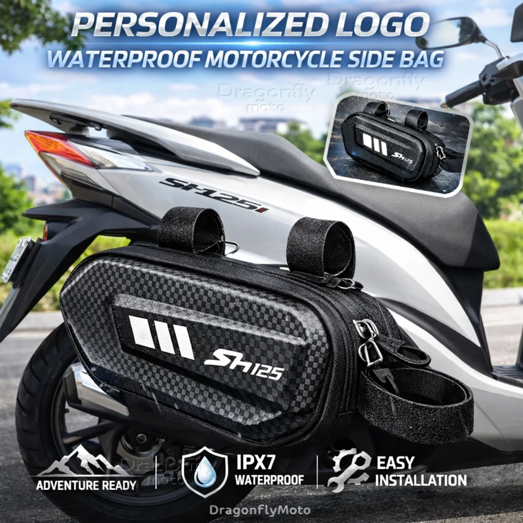 

For HONDA SH125 SH125i SH125 150i Motorcycle Side Bag Personalized Logo Waterproof Hard Shell Saddlebag