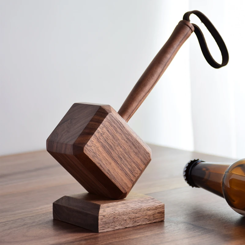 

Quake Bottle Opener Personal Household Beer Screwdriver Creative Home Decoration Black Walnut