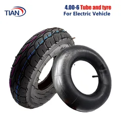 4.00-6 Tire 4.00-6 Straight/Bent Valve Inner Tube Outer Tyre for Trolley Go Kart Electric Vehicle Electric Scooter Tire