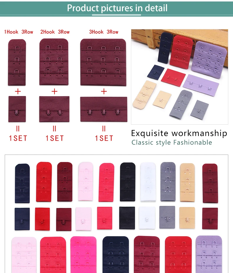 10 Stück/Set Damen Nützliche Schwarz-Weiße BH-Verlängerungen, Verstellbarer Gürtel, Handgefertigte Damen-BH-Schnallen-Accessoires DIY – Detail 2