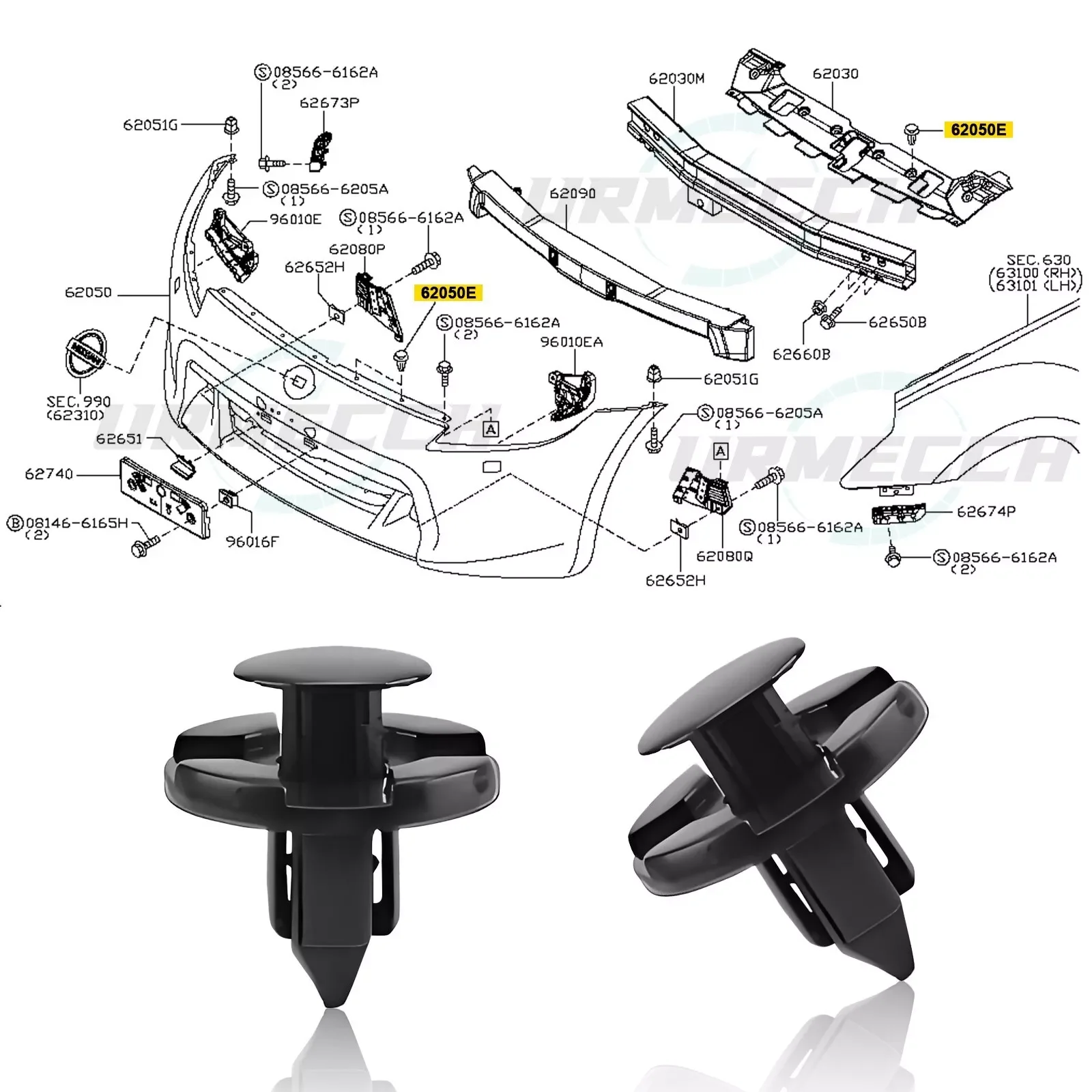 Wheel Arch Decorative Clip Fastener For Nissan JUKE Front And Rear Plastic Decorative Outer Wings Automotive Interior Clips