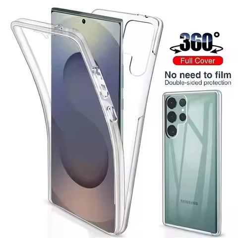 360 Full Body Transparent Phone Case For Samsung S25 Ultra Front+Back Hybrid Cover For Samsung S25 S24 S23 S22 S21 Ultra Plus