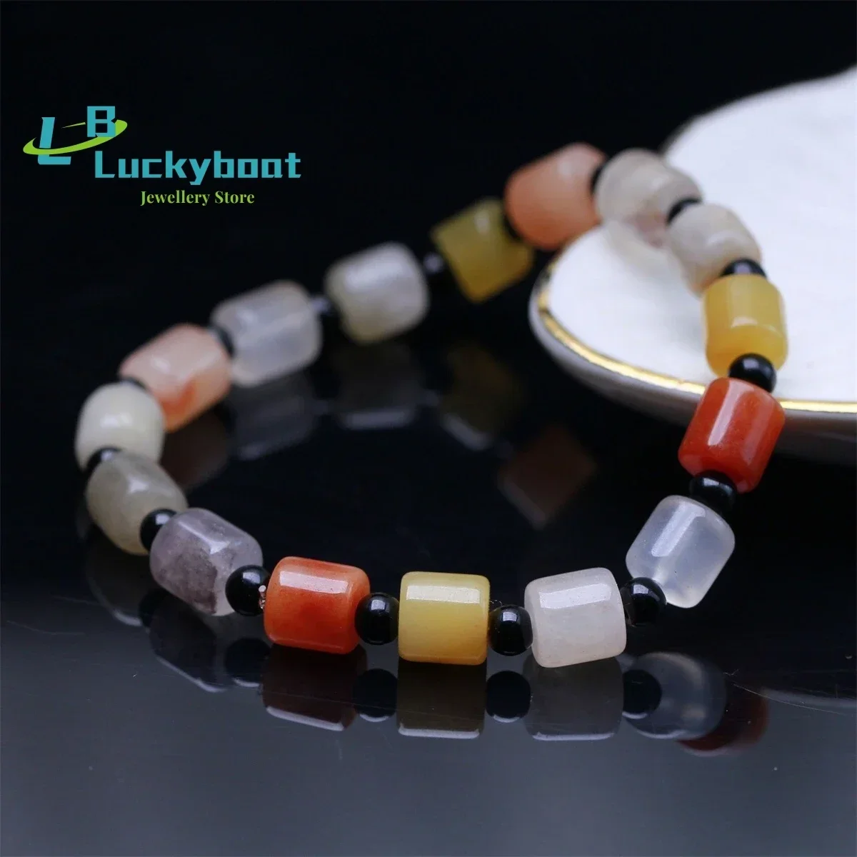Wholesale Gold Silk Jade Violet Duobao Color Single Loop Bracelet Bucket Beads Men's and Women's Handstring Gifts Exquisite