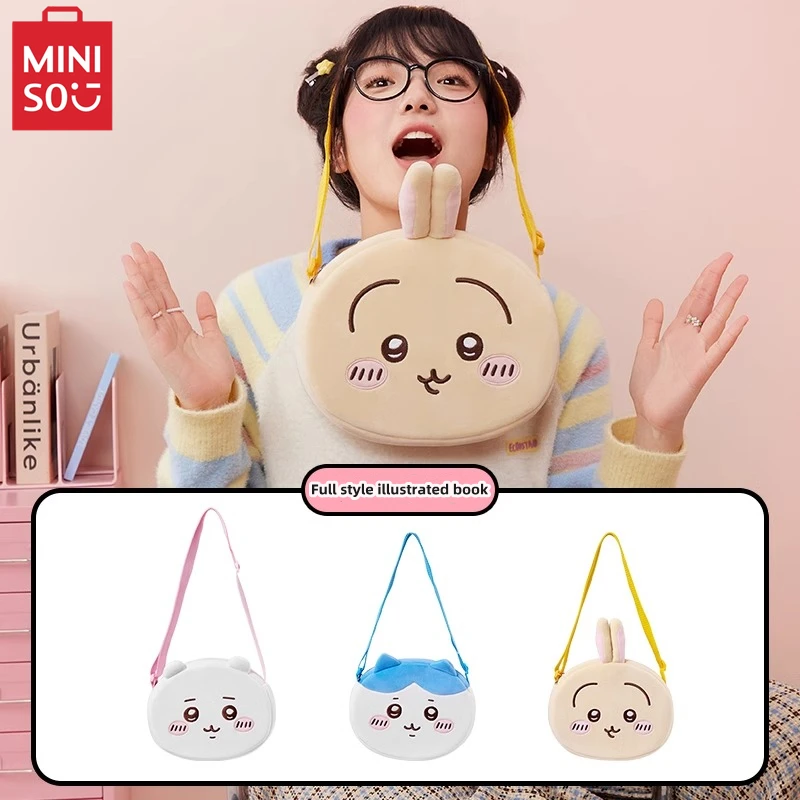 

MINISO Chiikawa Series Plush Crossbody Bag Cute Hachiware Usagi Mobile Phone Coin Handbag Children's Toys Anime Birthday Gift