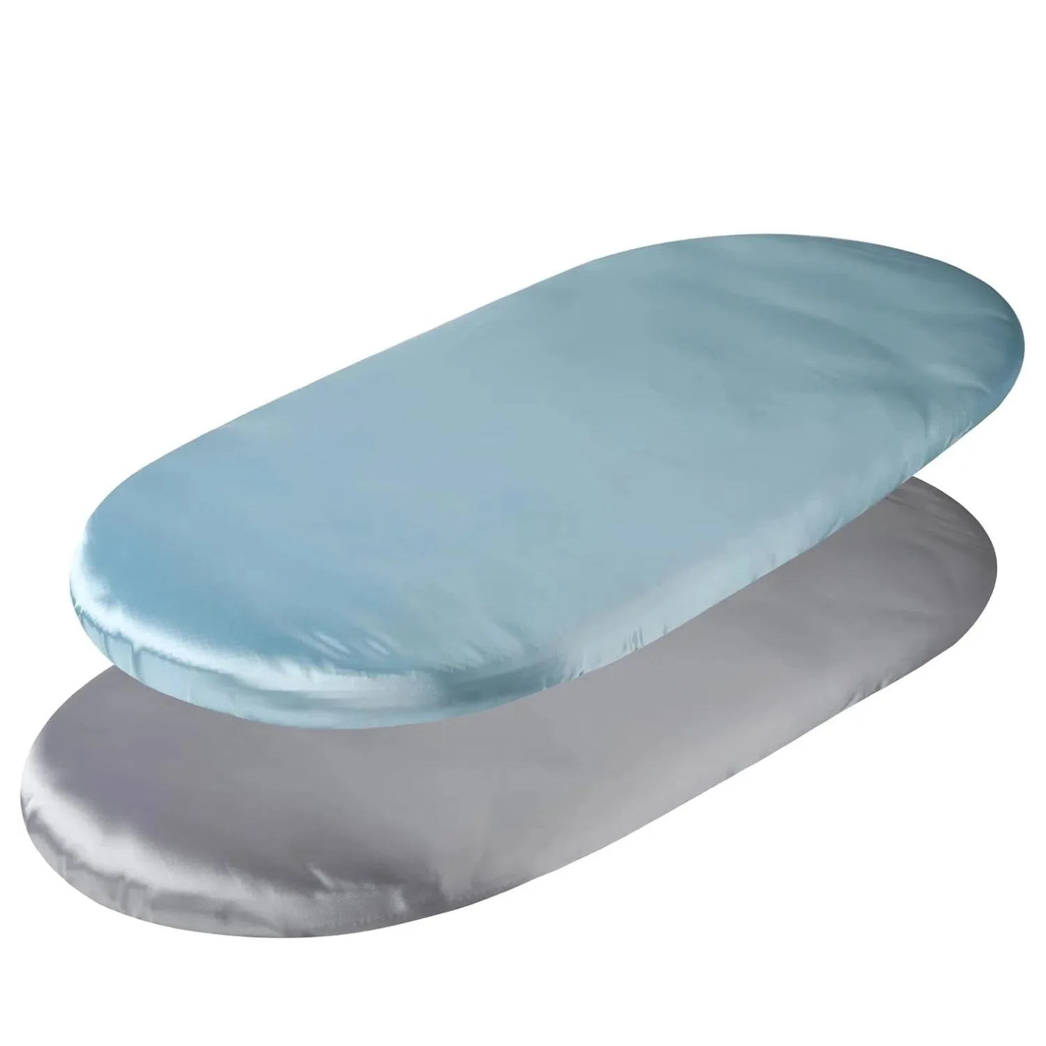 Seprai Keranjang Bayi untuk Anak Perempuan Laki-laki, Satin Cocok untuk Seprai Kasur Keranjang Persegi Panjang Oval Jam Pasir, 33”X16”