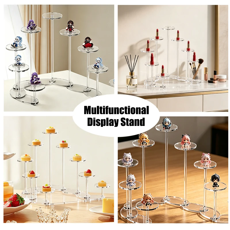 9 Tier Acrylic Display Stand Transformable Organizer for Mini Figures Jewelry Makeup Cupcakes Collectibles Holder