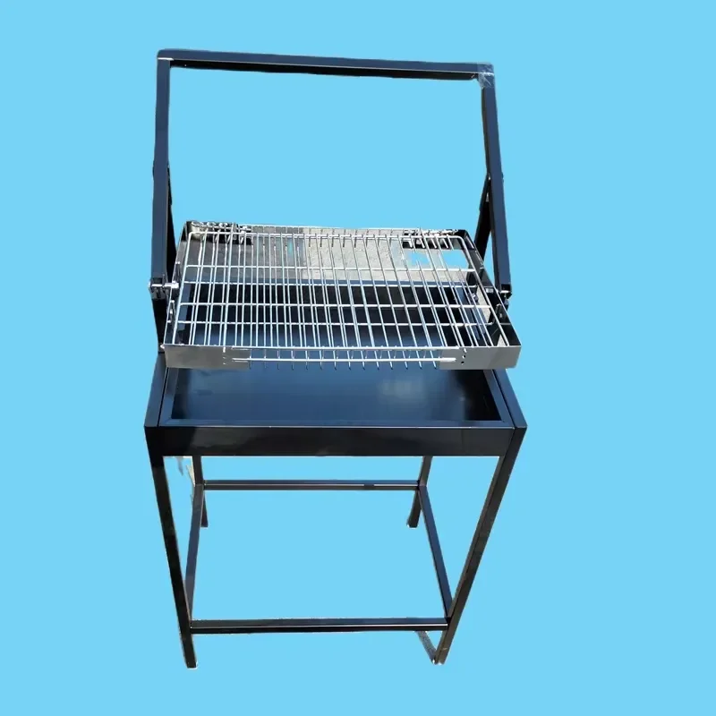 Stainless Steel BBQ Grill Basket Rotary Mesh Design for Outdoor Camping Korean Style Modern Easy Flip Cooking Tool Premium