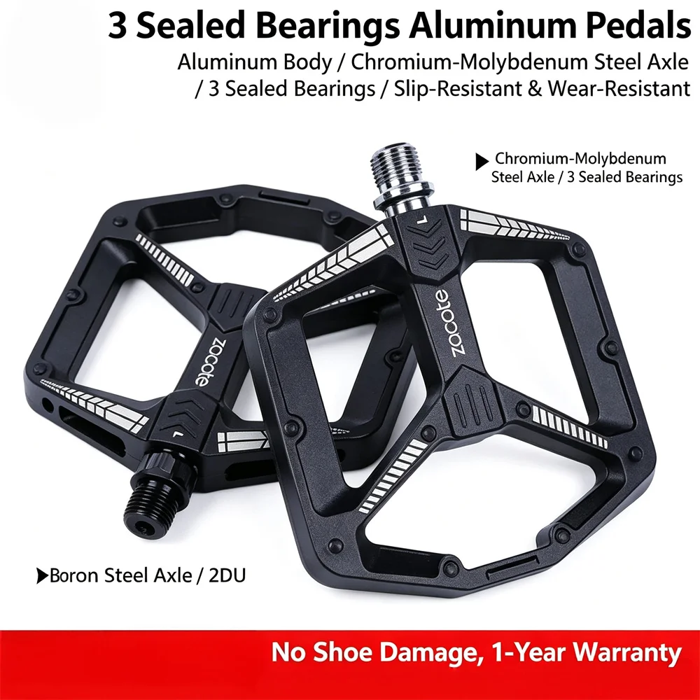For Mountain Bike Road Bike Aluminum Bike Pedals 3 Sealed Bearings Universal Bicycle Foot Pegs Cycling Replacement Parts