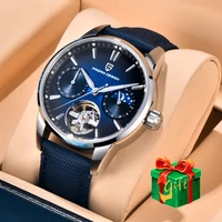Reloj PAGANI DESIGN2025Top Tourbillon, reloj mecánico automático de lujo para hombre, relojes militares de cuero deportivos resistentes al agua para hombre