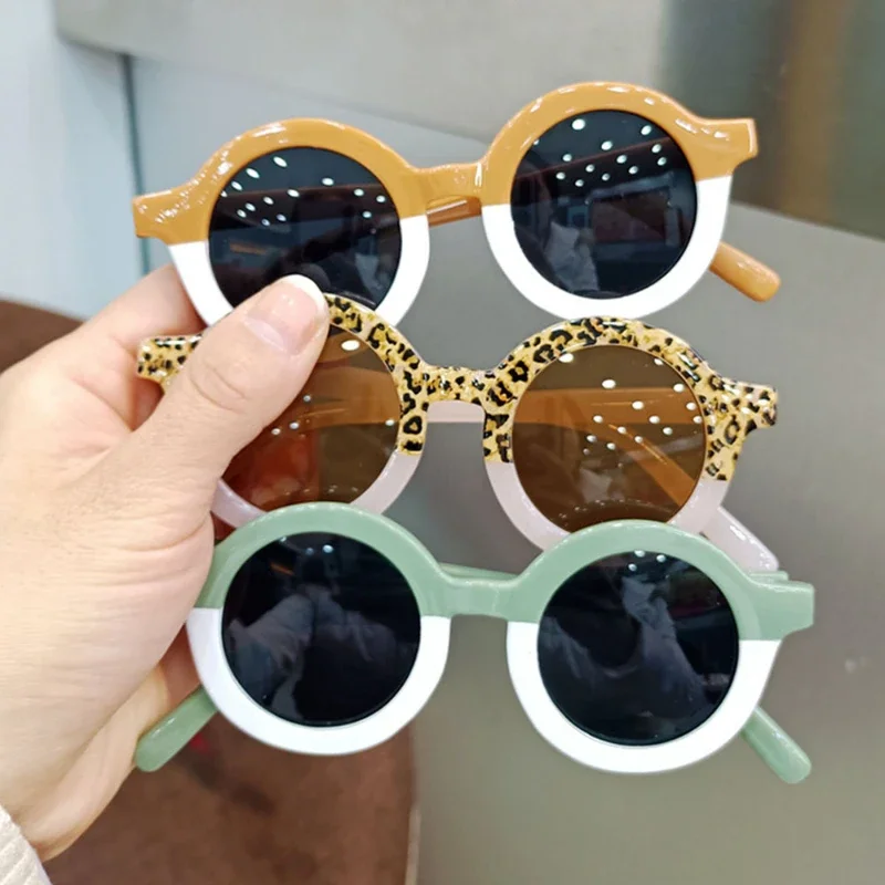 

Leopard Double Color Sunglasses Children's Classic Outdoor UV 400 Protection Eyewear Vintage Round Boys Girls Sunglasses