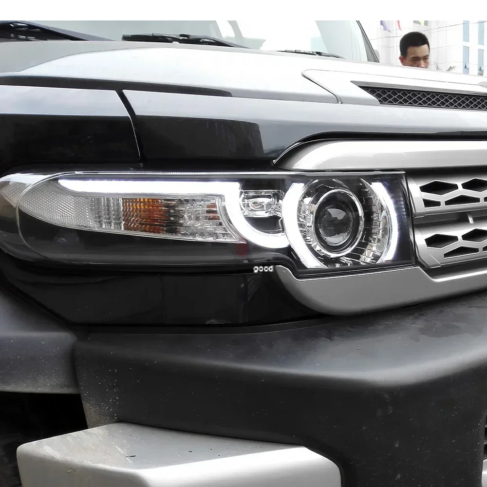 For Toyota FJ Cruiser 2007-2017 LED Car Front lamps Assembly Upgrade Land Rover Design Bifocal Lens Auto Headlights Accessories