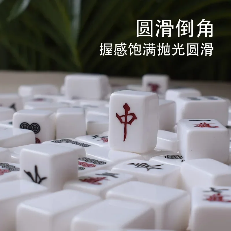 Japanese Mahjong Acrylic Travel Mahjong Tiles 144 Pcs Portable Mahjong Set with Japanese Scoring Sticks for Family Party Game