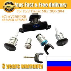 For Ford Transit Mk7 2006-2014 Complete Lock Set Ignition Switch Left Right Door Lock Trunk Lock 6C1AV22050XB 4874508 4874507