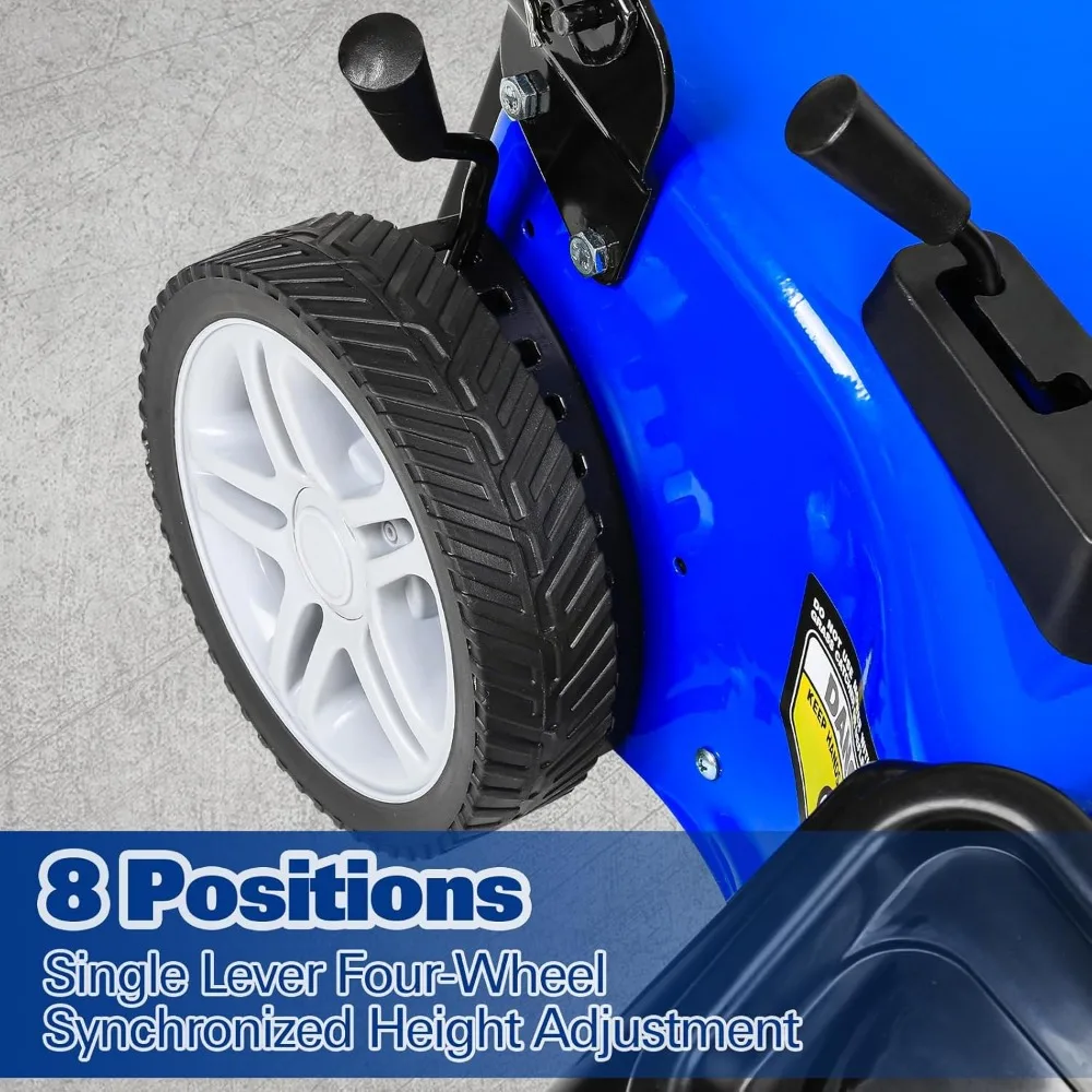 Cortador de grama a gás de 21 polegadas com motor de 4 ciclos 201cc, capacidade 3 em 1: ensacamento, mulching e descarga lateral