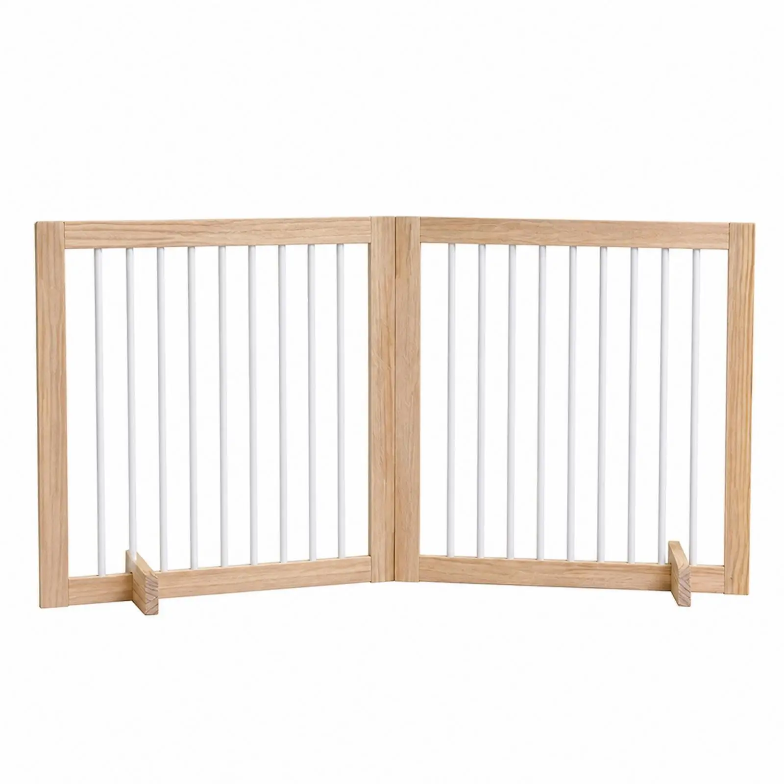 Foldable Wooden Pet Gate Compact for Doorways, Room Entrances