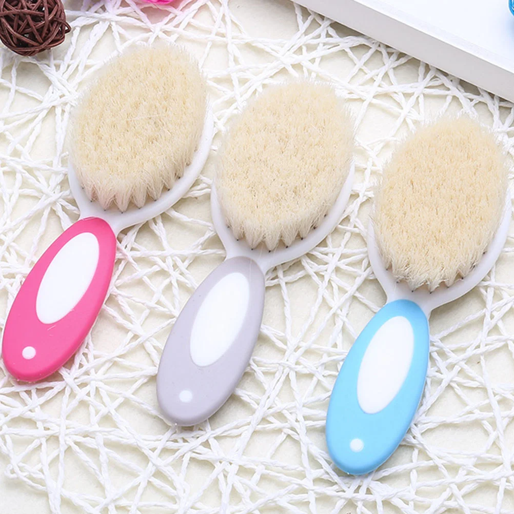 2 Pcs Baby Hair Care Brush Comb and Head Massager Hairbrush Soft Fur Infant Newborn