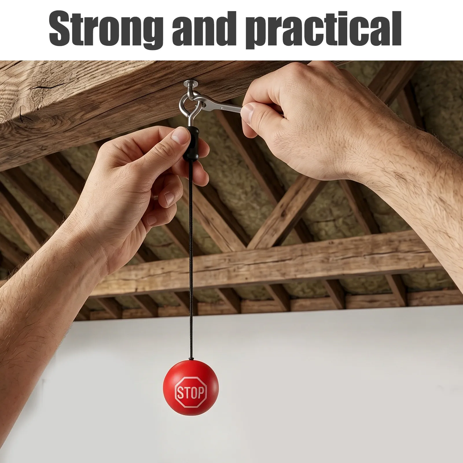 1Set Garage Parking Guide Tennis Ball Red 2.8 Inch Adjustable Hanging Elastic String Car Parking Assist Anti-Collision