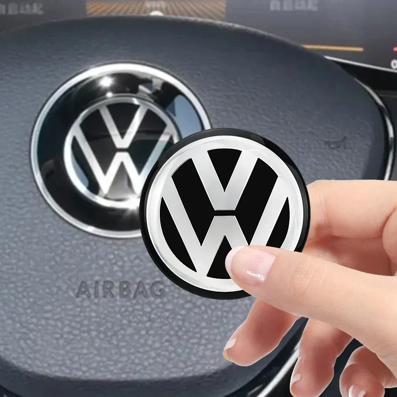 40 45 50mm ABS Hollow Out Car Steering Wheel Center Emblem Sticker For Volkswagen Polo VW GTI Golf Jetta Beetle Polo CC Touran