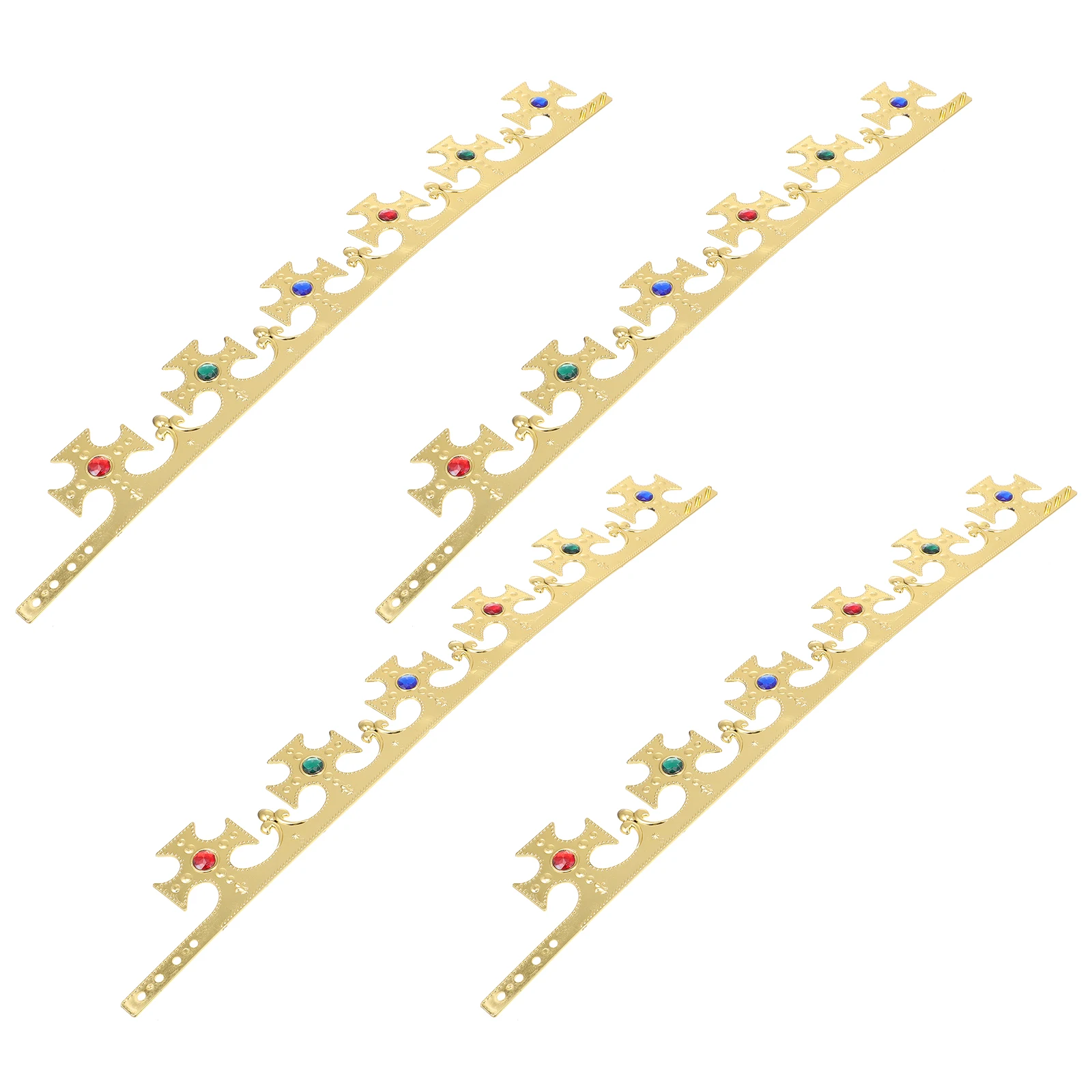 

4pcs Prince Crown Headb Golden Plastic Kids Costume Accessories Durable Stable Perfect for Party Daily Decor Stage Performance