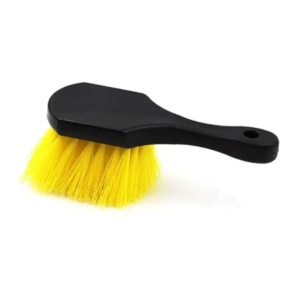 Soft Bristle Car Tire Brush Heavy Duty Short Handle Car Wash Brush Durable Design Ergonomic Handle Wheel Cleaning Brush