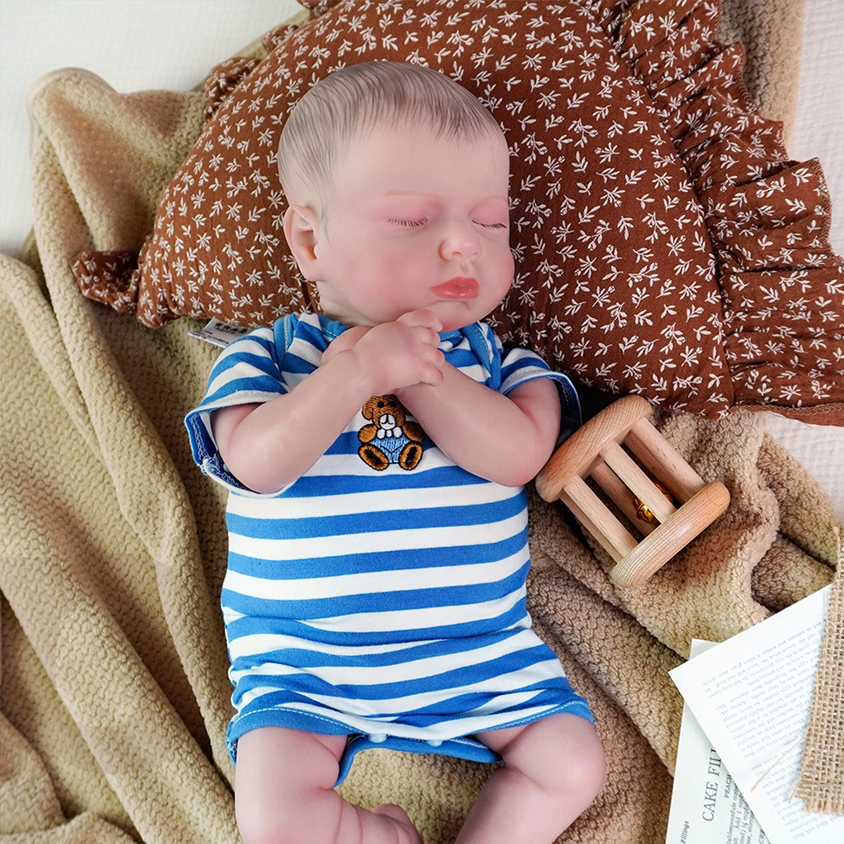 

Realistic Baby Doll 48cm Cloth Body Colloid Limb Doll Newborn Doll Toy Gift Exquisite Gift Child Companion Doll Christmas Gift