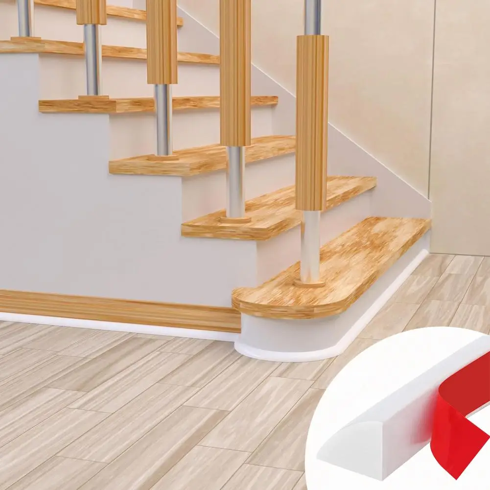 300CM Flexible Quarter Round Molding Wall Corner Trim Molding Waterproof Self-Adhesive Floor Tub Cabinet Edge Molding