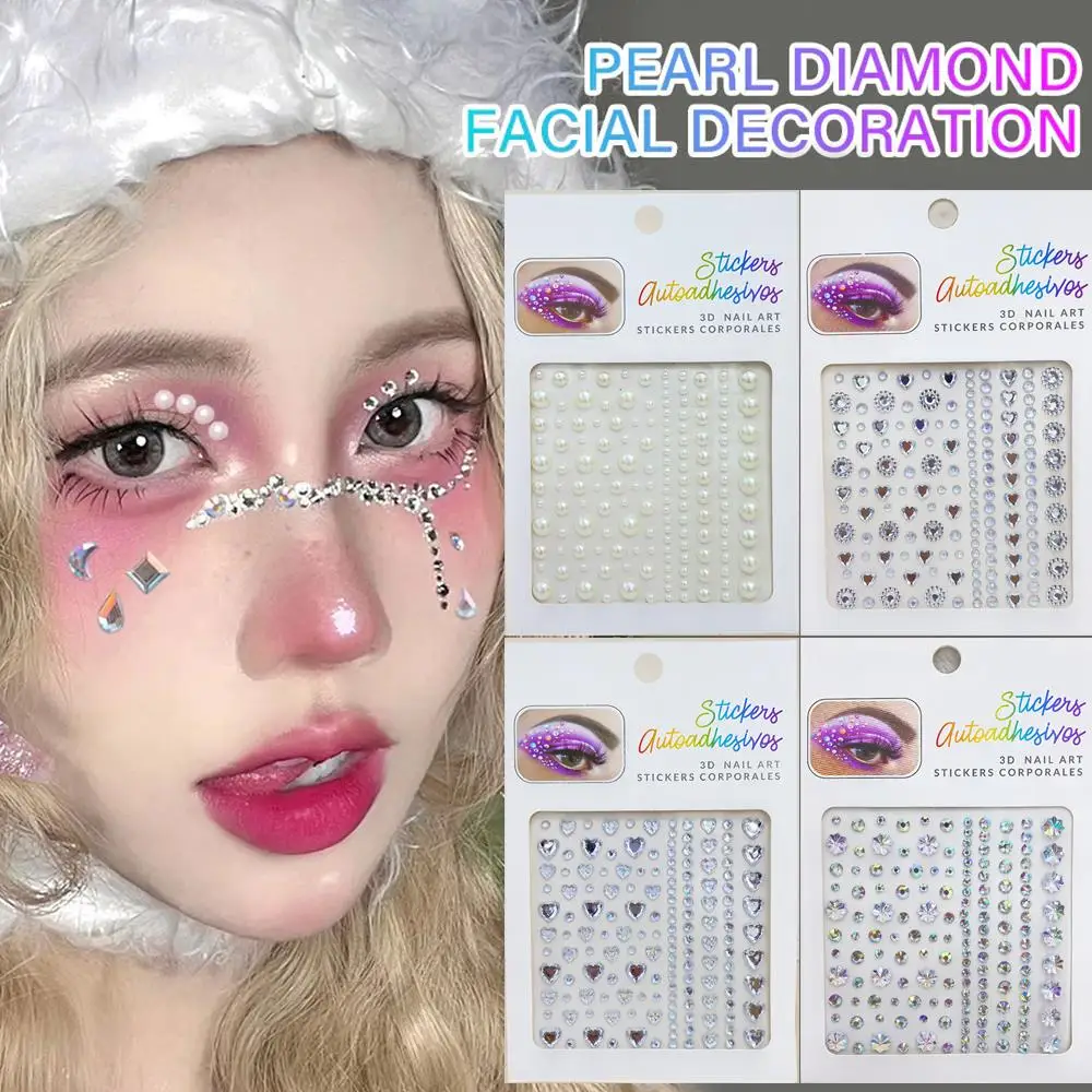 

3D Butterfly Gems Crystal Tattoo Facial Rhinestone Sticker Body Brow Makeup Self Adhesive Face Decoration Temporary Tattoos Art