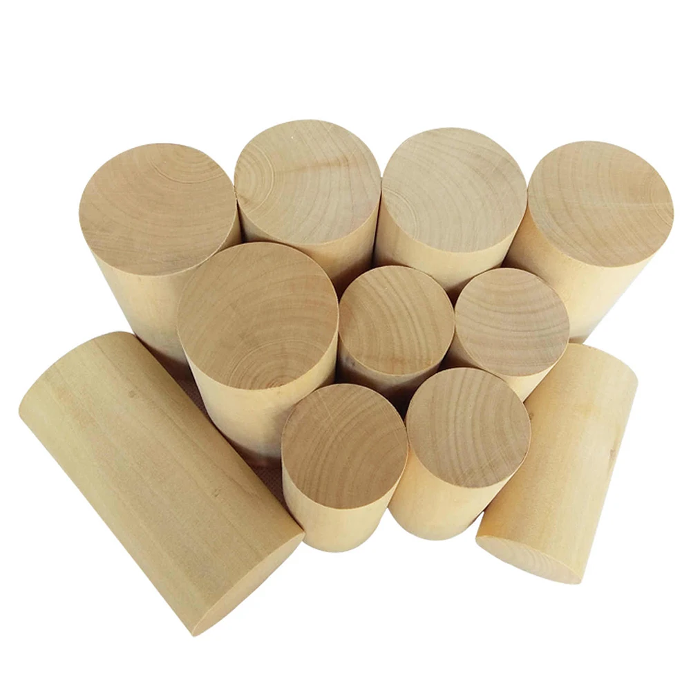 1-4Pcs Cylindrical Wooden Blocks Dia 30/40/50mm Circular Bridge Pier DIY Handmade Model Material Accessories Height 30mm-100mm