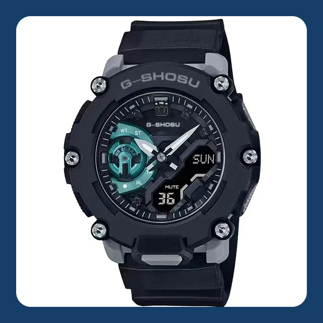 

Digital Sports Electronic Unisex Watch LED Dual Display World Time Full Function Large Dial GMA Series