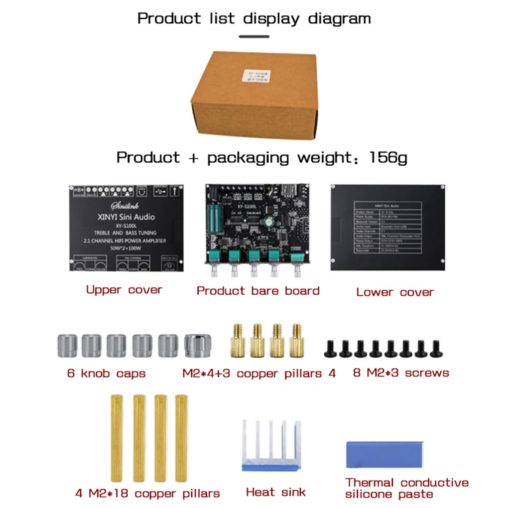 مضخم الصوت الرقمي مكبر كهربائي مجلس تيار مستمر 5-26 فولت 2.1 قناة بلوتوث متوافق وحدة AUX المدخلات 3.5 مللي متر الإخراج