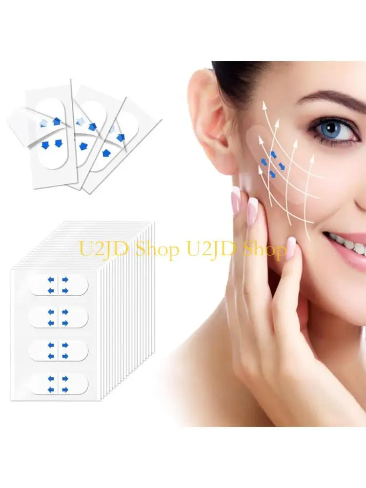 U2JD 20pcs Skin Safe Face Slimming Strips Quick Application Transparent Lift Invisible Stickers For Event And Work