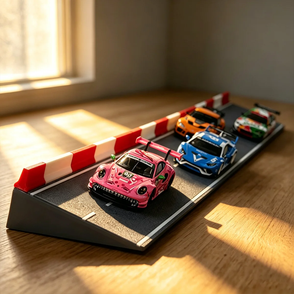Vitrine en acrylique pour modèles de voitures miniatures à petite échelle 1/64, circuit de course simulé, boîte de rangement universelle Hotwheels, décoration de bureau, ornement