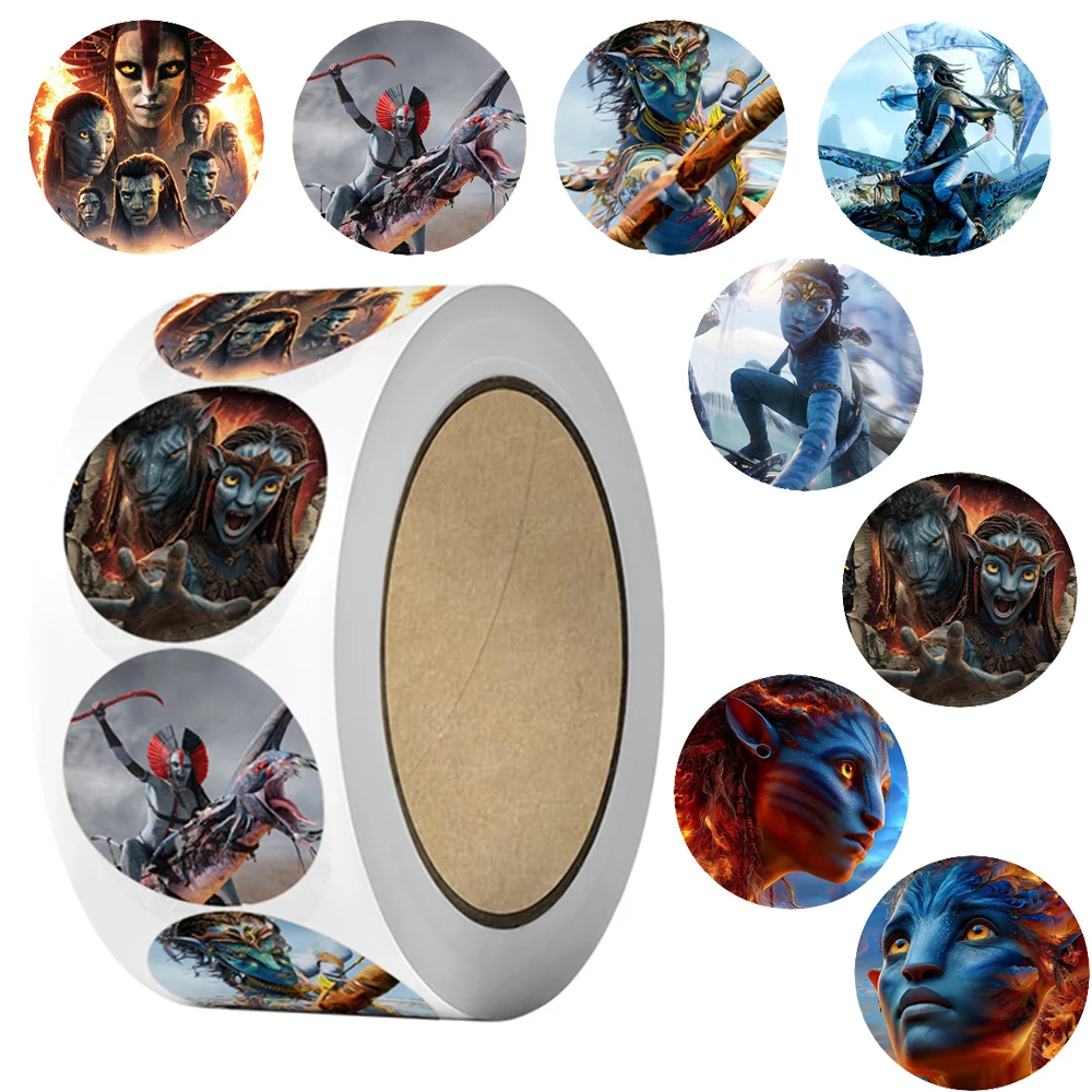 

500pcs Disney Movie Avatar 3 Decoration Sticker Roll DIY Stationery Phone Case Laptop Guitar Cool Seal Label Sticker Classic Toy