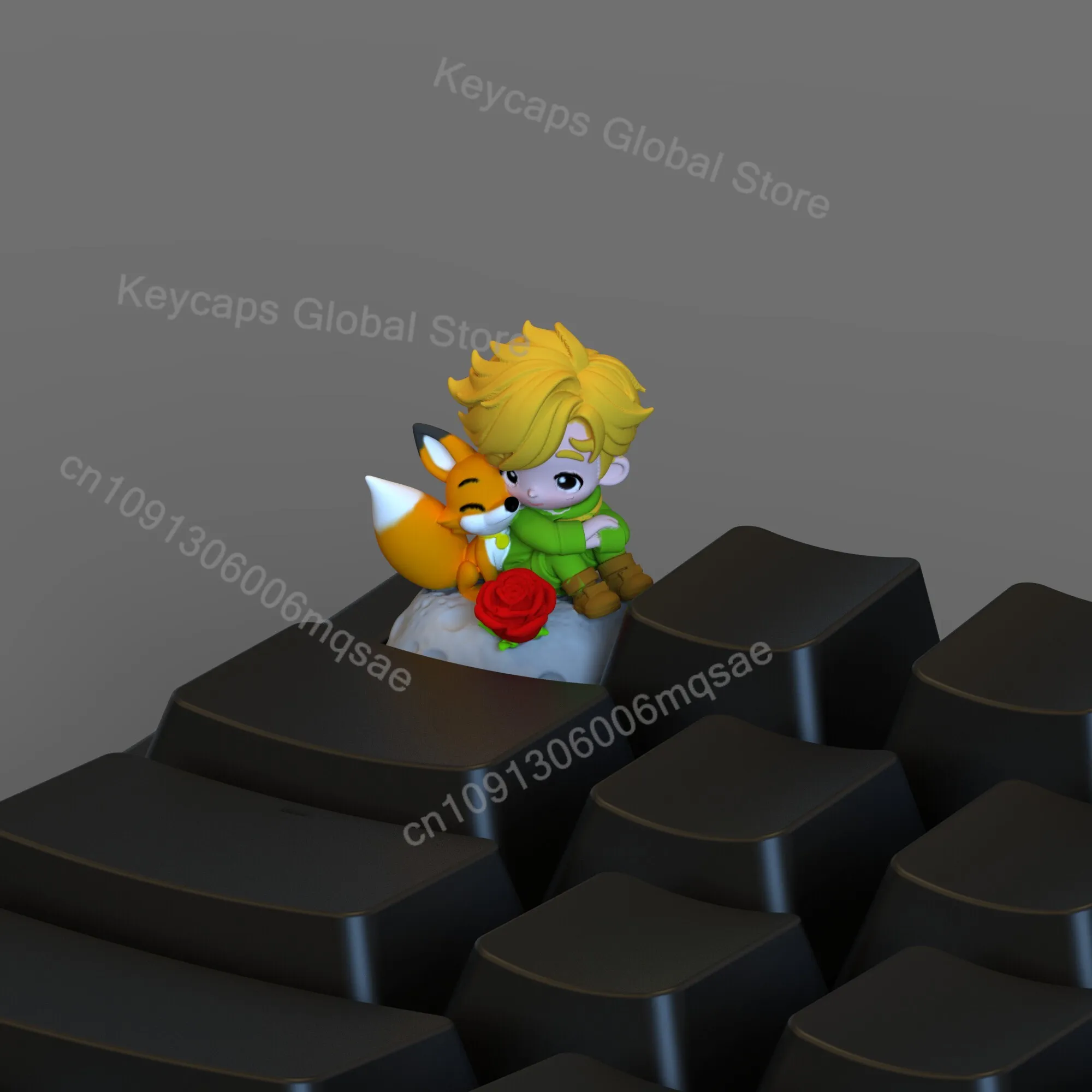 The Little Prince Series 3D Artisan Keycap Creative DIY Anime Keycaps for Mechanical Keyboard Decoration MX Switch Gifts