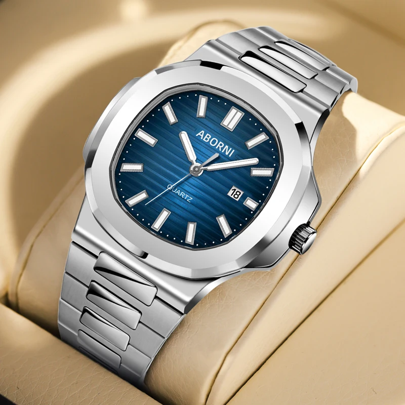 ساعات رجالي فاخرة الفولاذ المقاوم للصدأ مقاوم للماء ساعة كوارتز للرجل مضيئة التقويم باجاني تصميم ساعات رجالية Reloj Mujer
