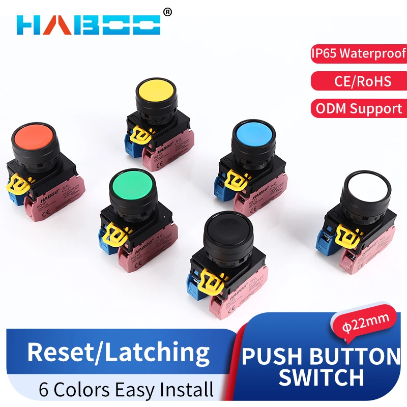 22mm IDEC Similar Momentary Push Button Switch Self-Locking Waterproof  IP65 10A 600V