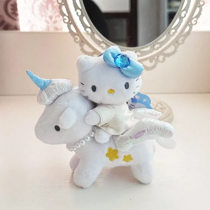Hello Kitty Unicorn Angel Plush Doll Keychain Cute Aesthetic Pearl Decor Bag Charm Lovely Ornament Gift for Kids And Girls