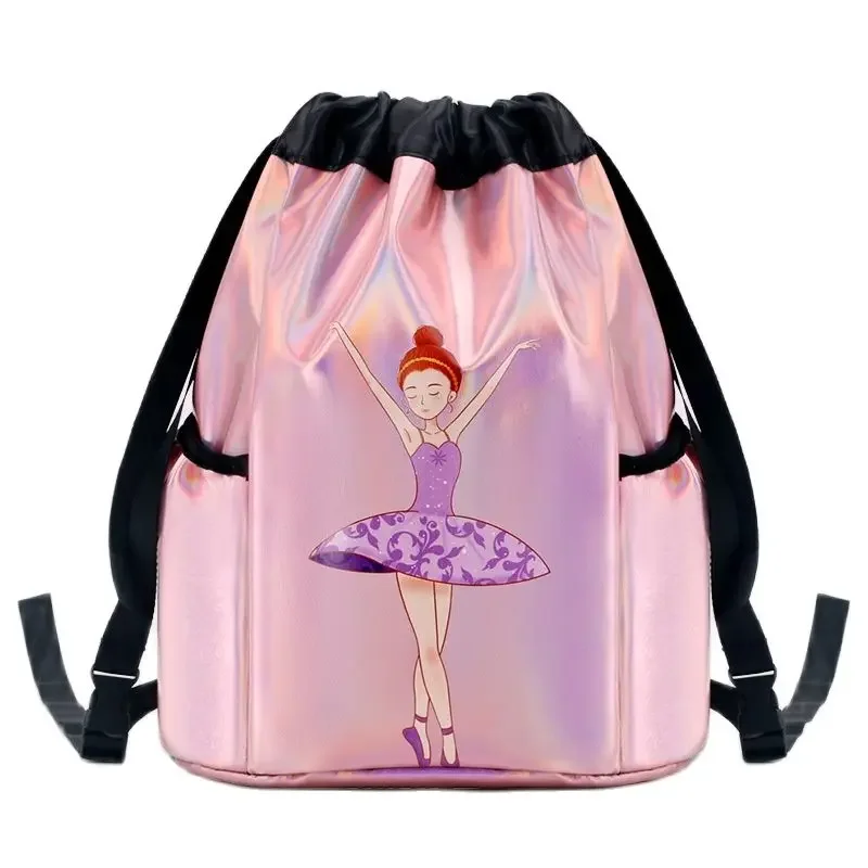 Girls Laser Shiny Ballet Dance Bags Kids Training Shoulder Gym Backpack Child Pocket Handbag For Dancing Ballerina Package