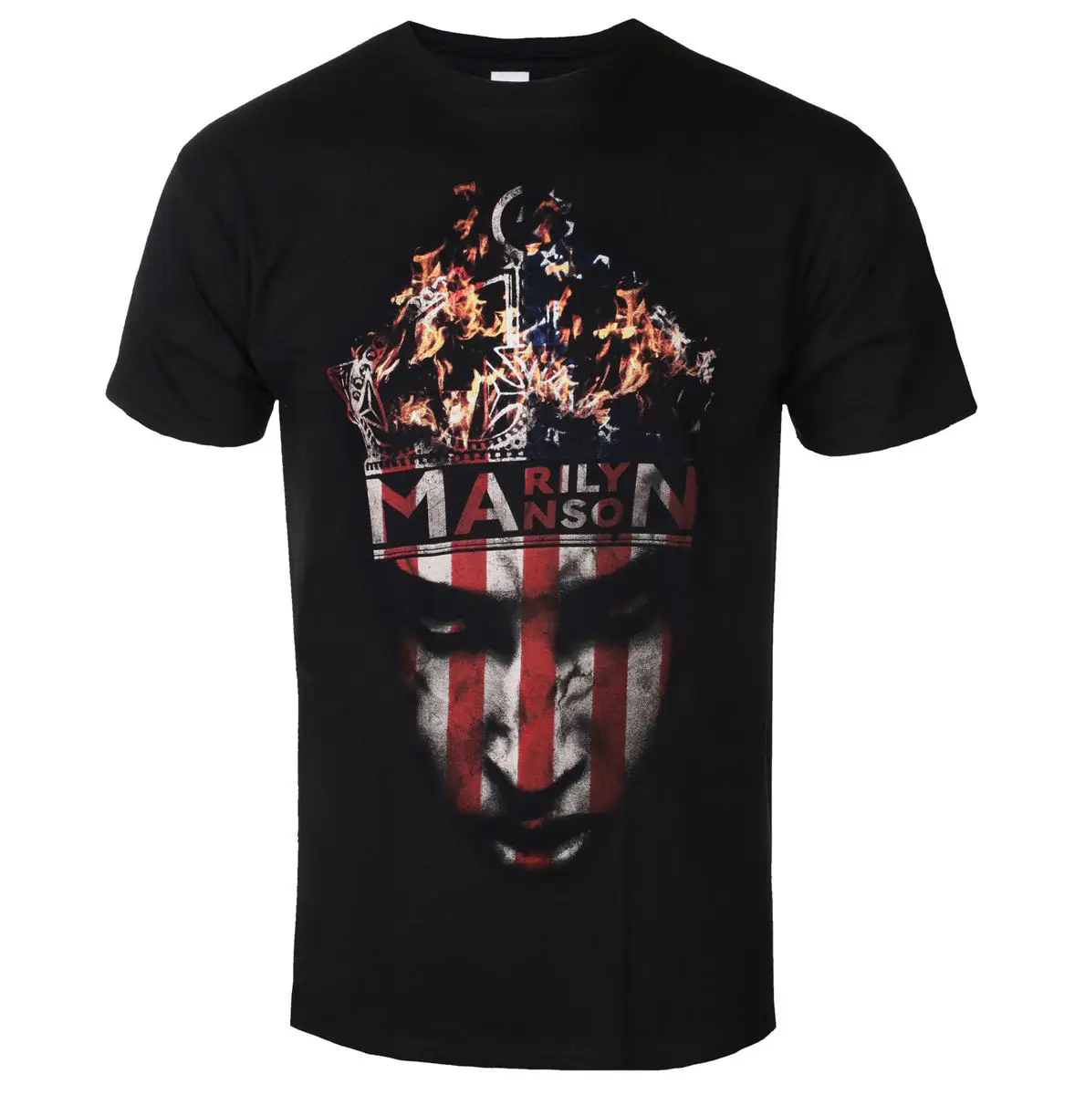 Marilyn Manson Crown Artistic Patterns Summer Fashion T-Shirt Men Women Cotton T-shirt Casual Street Classic Band T-shirt