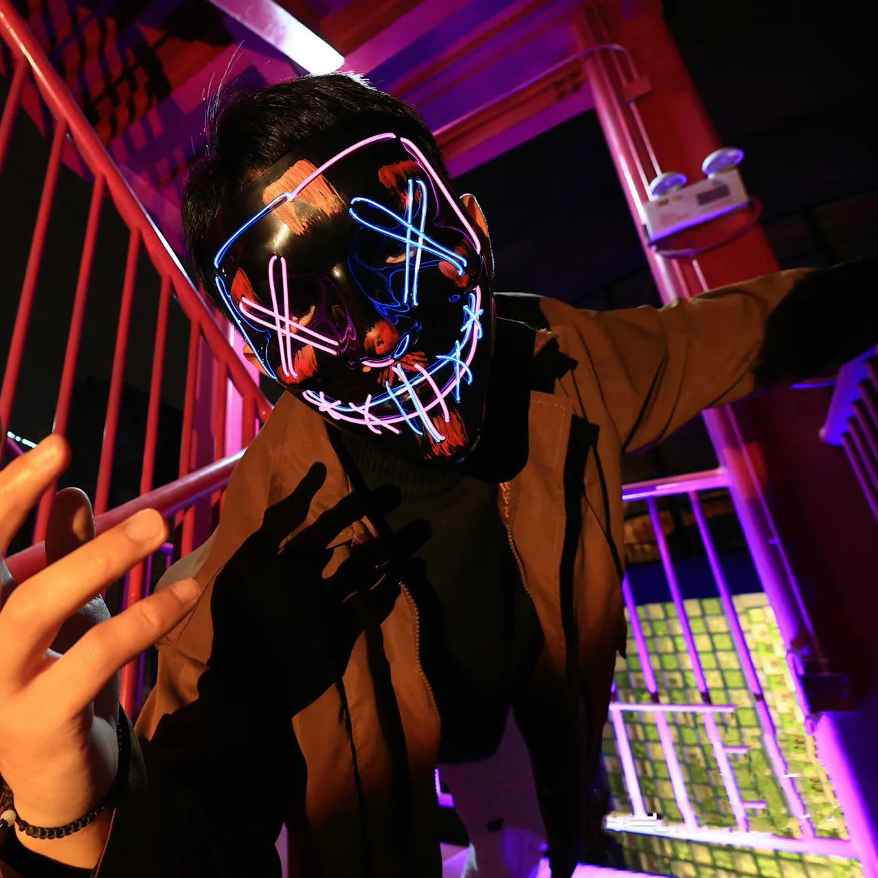 Topeng Purge LED Halloween yan - Led Purge Mask Halloween ulasan dan harga