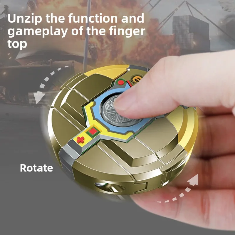 TikTok Blockbuster 2025, Robot gyroscope Transformable du bout des doigts, conception 2 en 1, Rotation lisse, Transformation amusante, matériau Eco-ABS