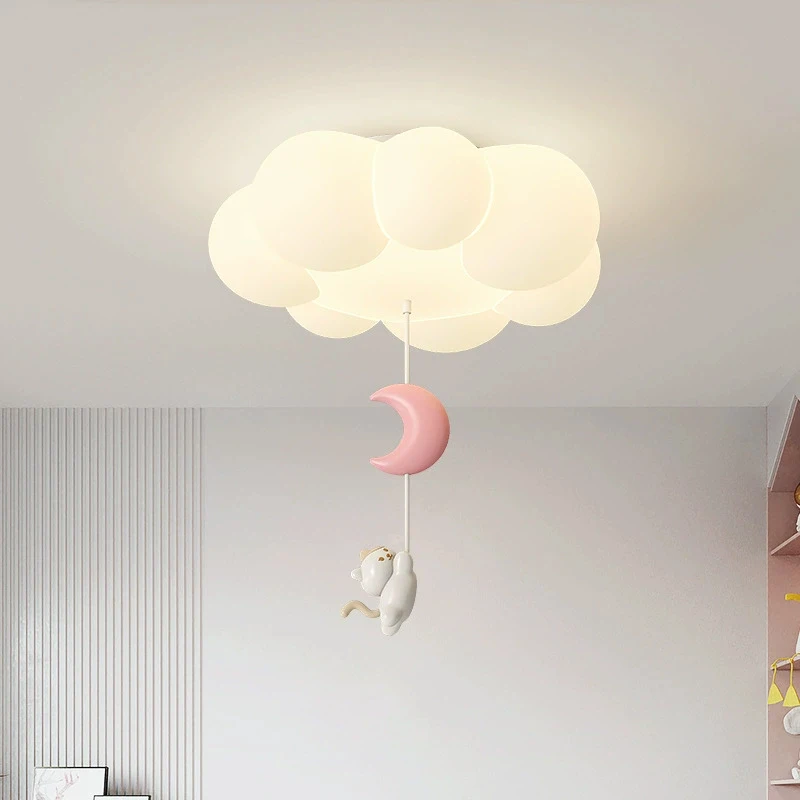 

Modern Children's Room Cloud Ceiling Lights LED Boys Girls Bedroom Warm Cream Style Nursery Baby Room Acrylic Ceiling Lamps